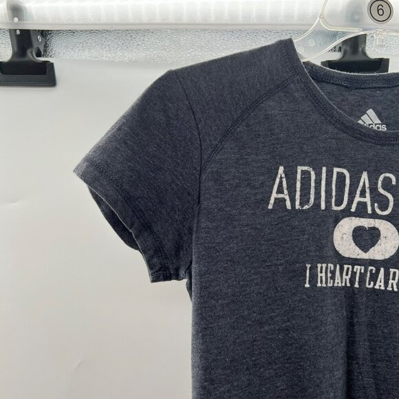 Adidas Women's Short Sleeve T-Shirt Charcoal/White Size Small - Picture 4 of 8
